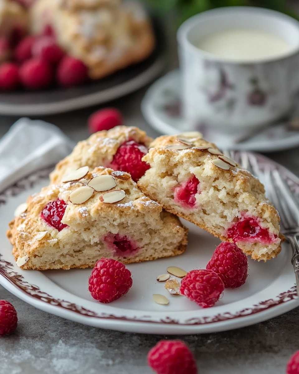 Soft & Buttery Raspberry Almond Scones for Breakfast or Brunch
