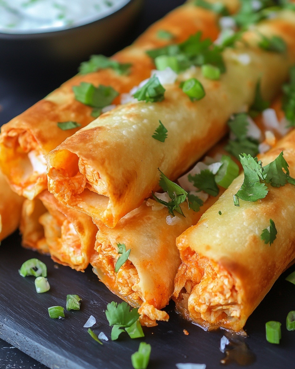 Crispy Buffalo Chicken Taquitos