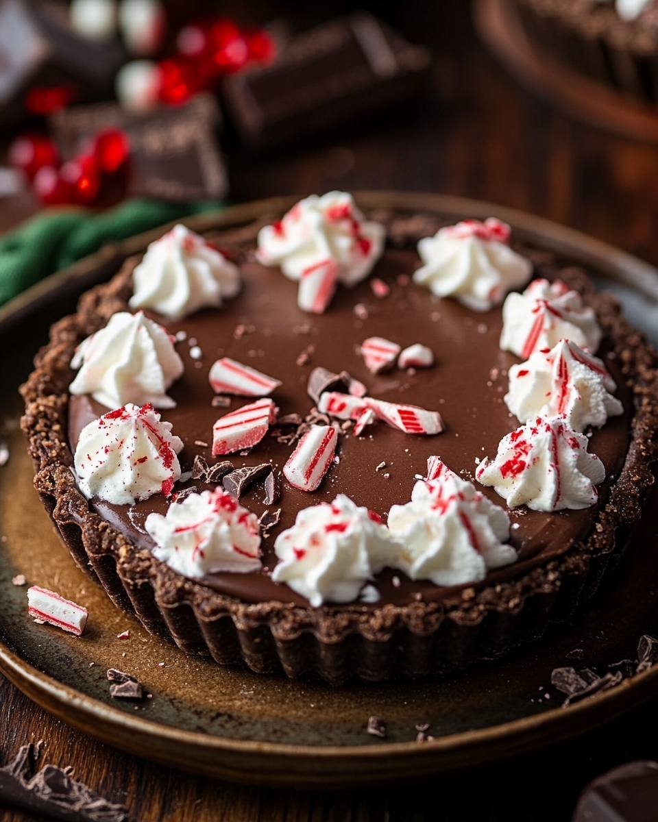 Decadent Dark Chocolate Peppermint Mousse Tart Recipe