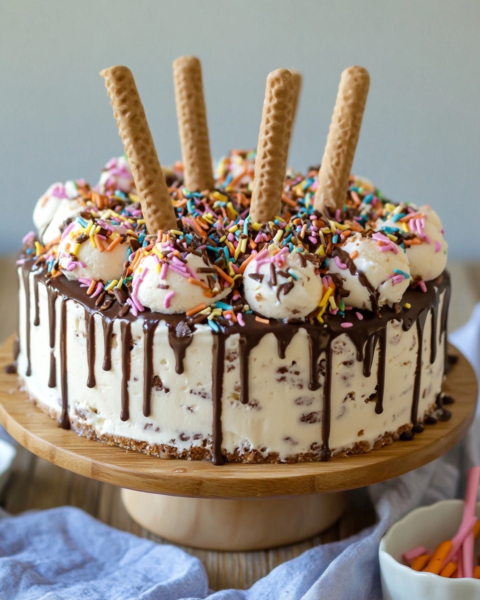 Drumstick Ice Cream Cake: Crunchy, Creamy, No-Bake Frozen Treat