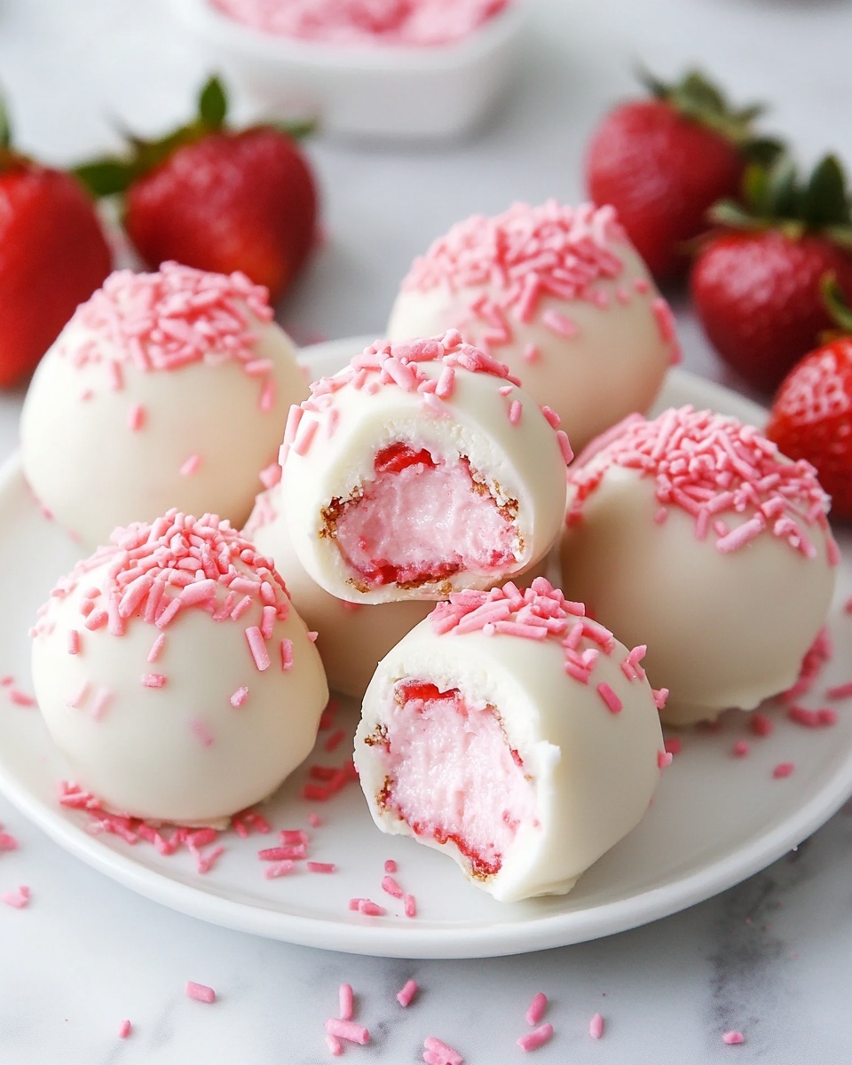 Easy No-Bake Strawberry Cheesecake Truffles Recipe