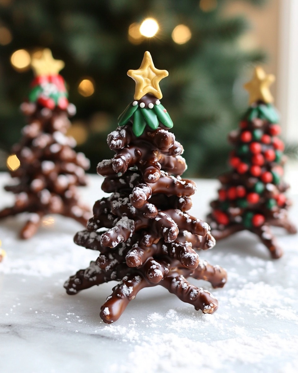 Festive Chocolate Pretzel Trees: Crunchy Holiday Treats