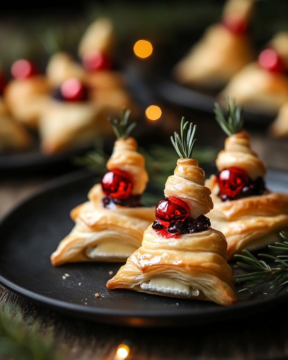 Festive Mini Brie & Puff Pastry Christmas Trees | Easy Holiday Appetizer