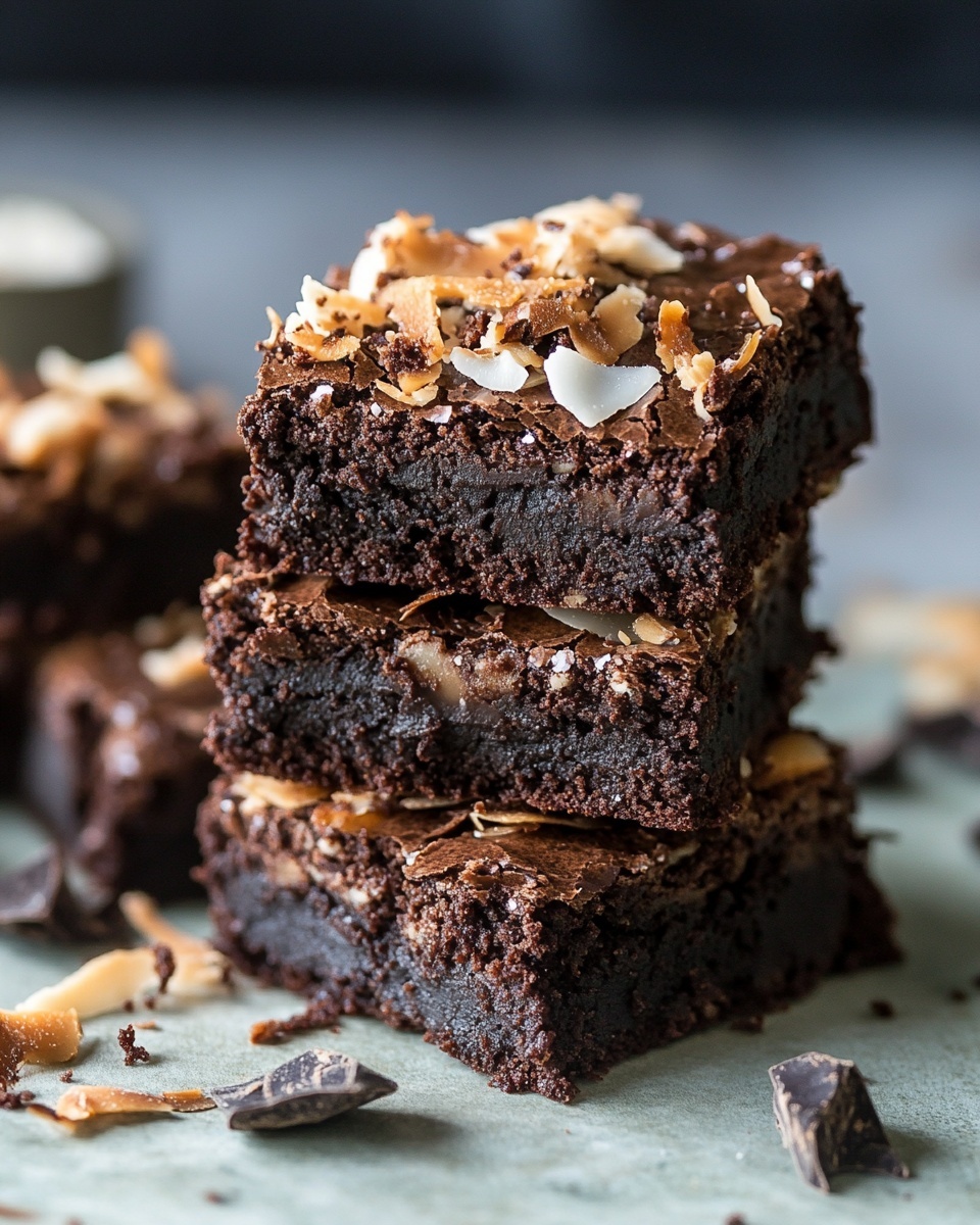 Fudgy Coconut Brownies: Chewy Chocolate and Sweet Tropical Flavor