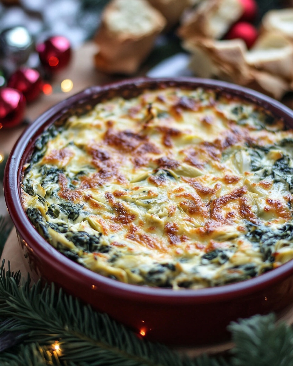Holiday Spinach Artichoke Grinch Dip