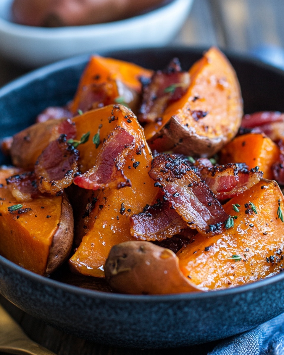 Irresistible Maple Glazed Sweet Potatoes with Crispy Bacon | Sweet & Savory Side Dish