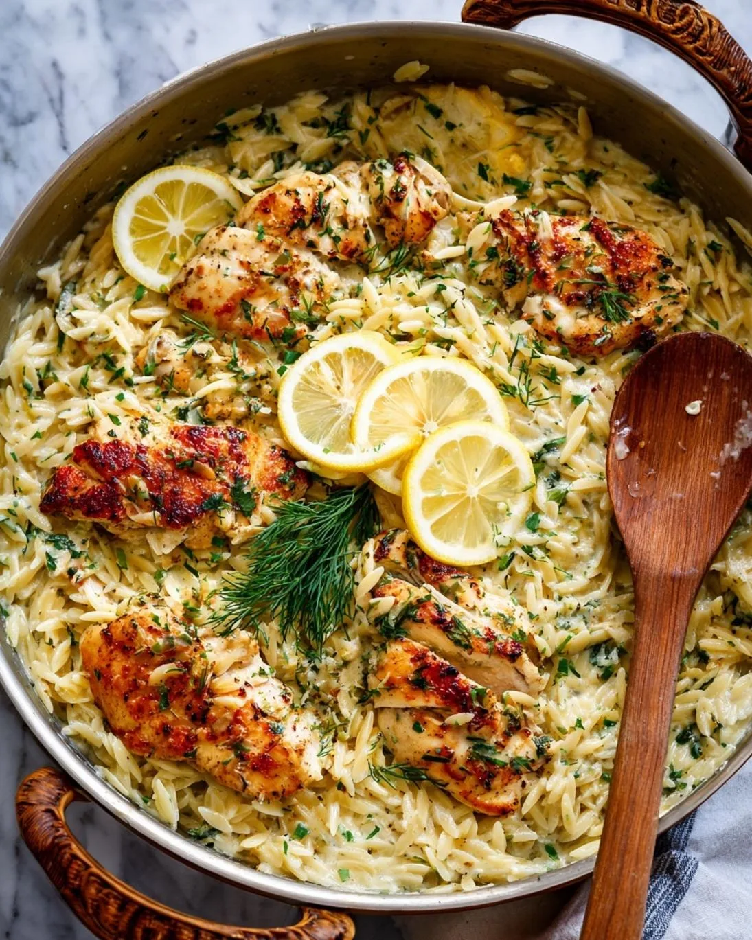 Creamy One-Pan Lemon Chicken Orzo