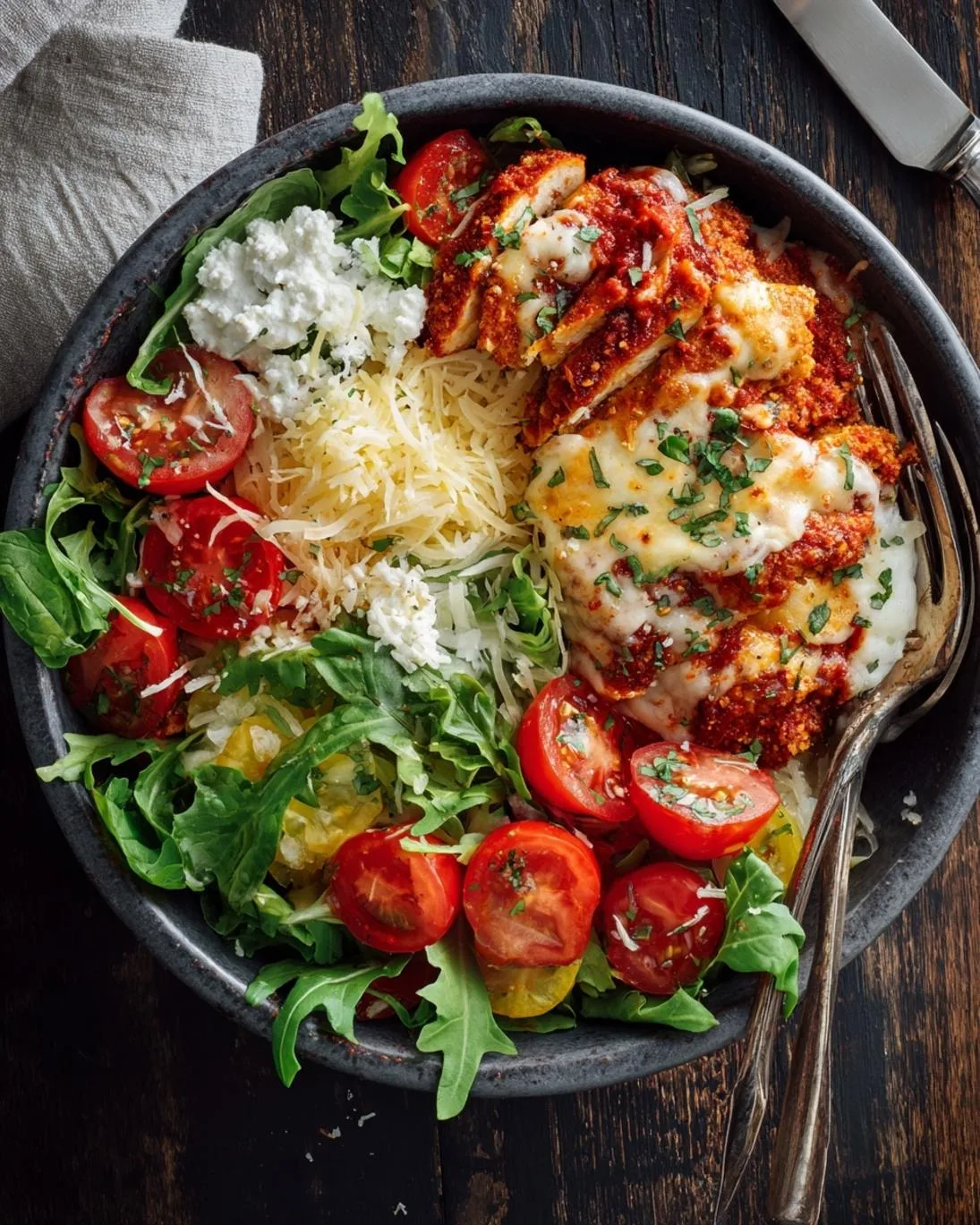 Easy Chicken Parm Cottage Cheese Bowl