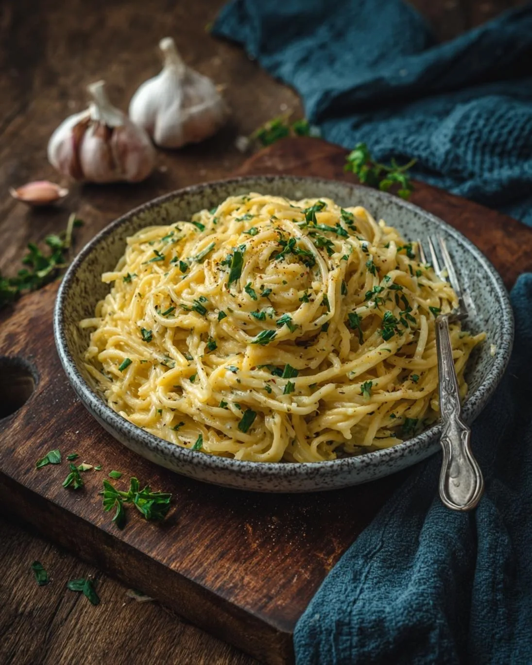 Easy One Pot Creamy Garlic and Herb Pasta