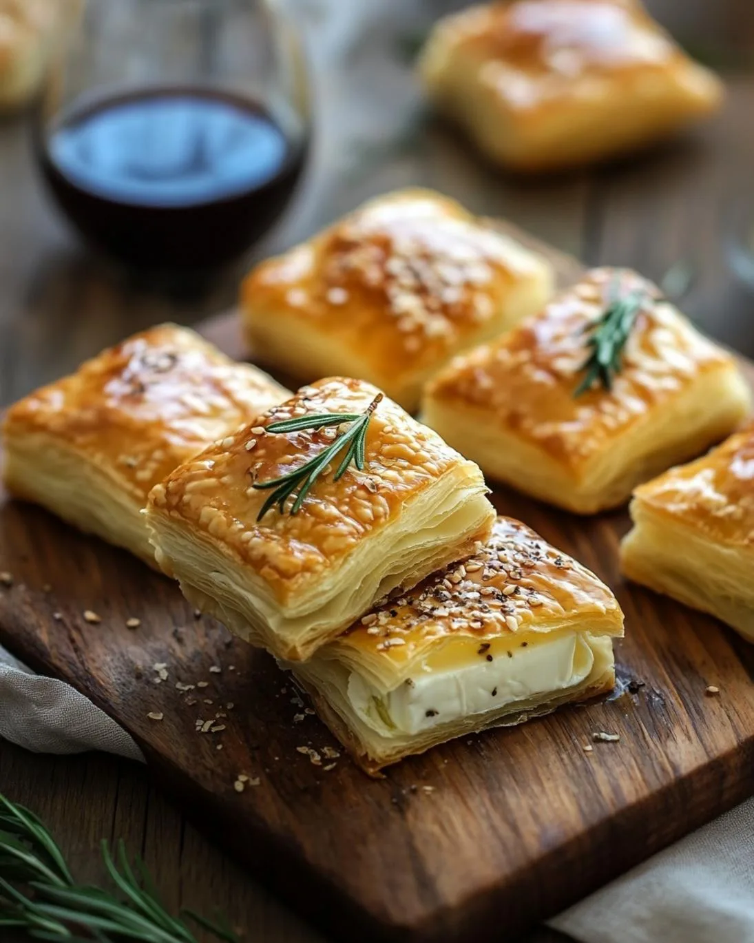 Flaky Brie and Rosemary Puff Pastry Bites
