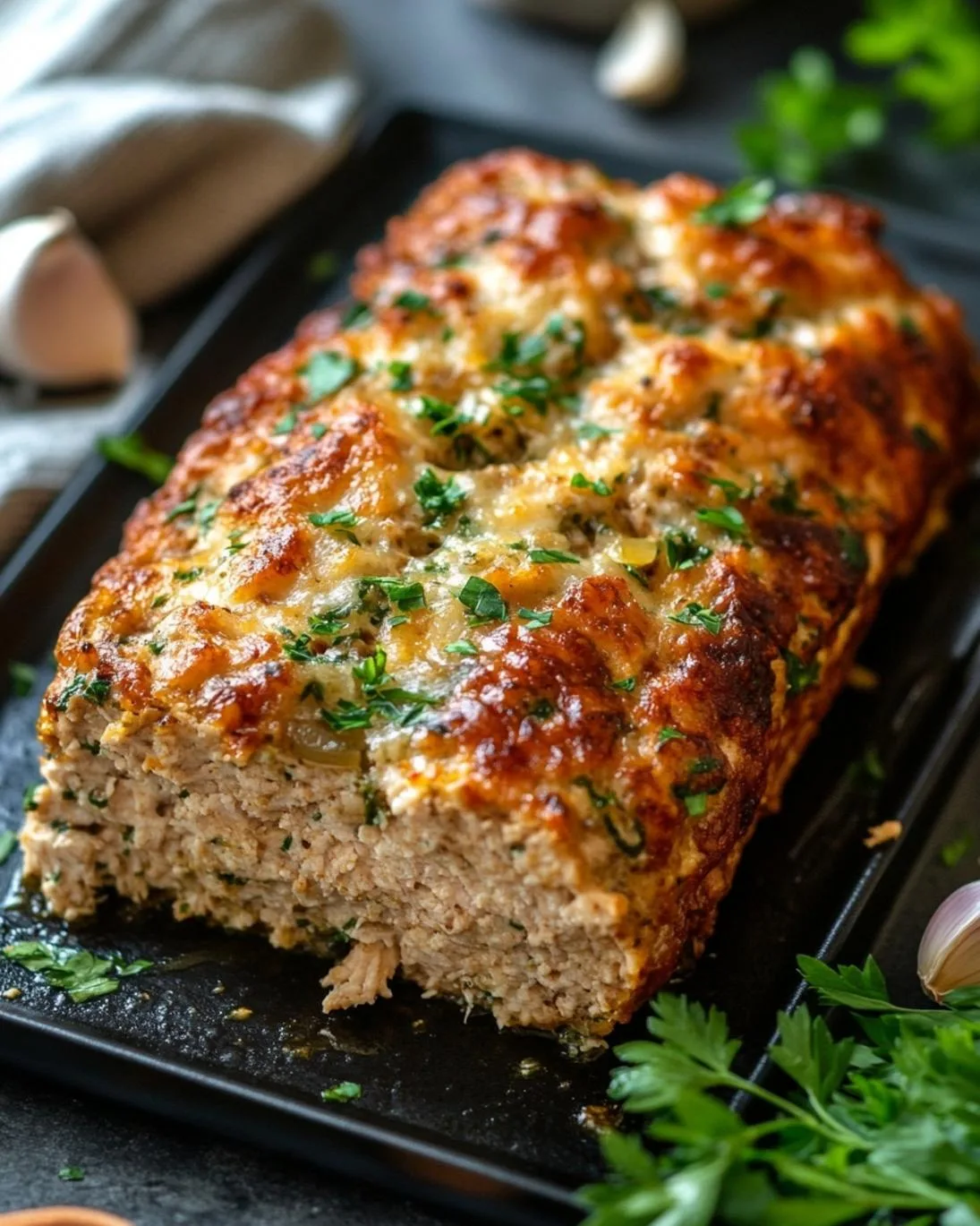 Savory Garlic Parmesan Chicken Meatloaf Recipe